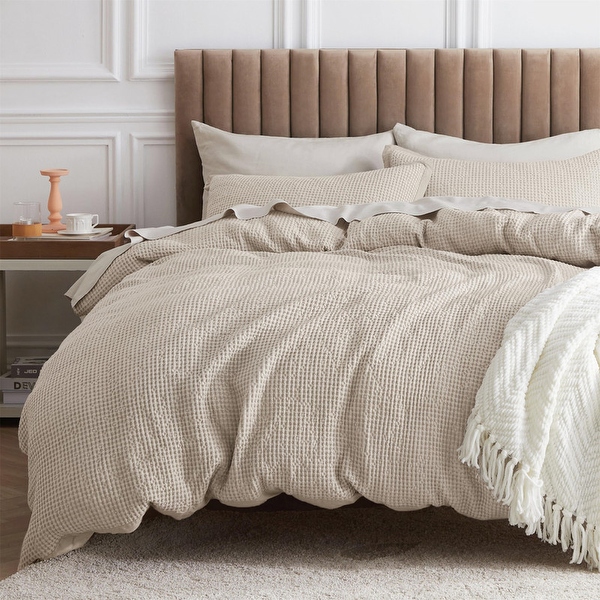 100 Cotton Waffle Weave Duvet Cover On Sale Bed Bath Beyond 39969703